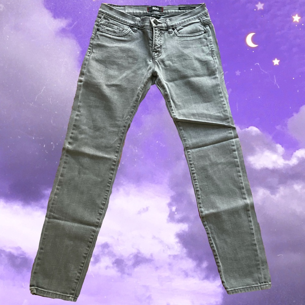 BDG mid rise cigarette ankle gray denim